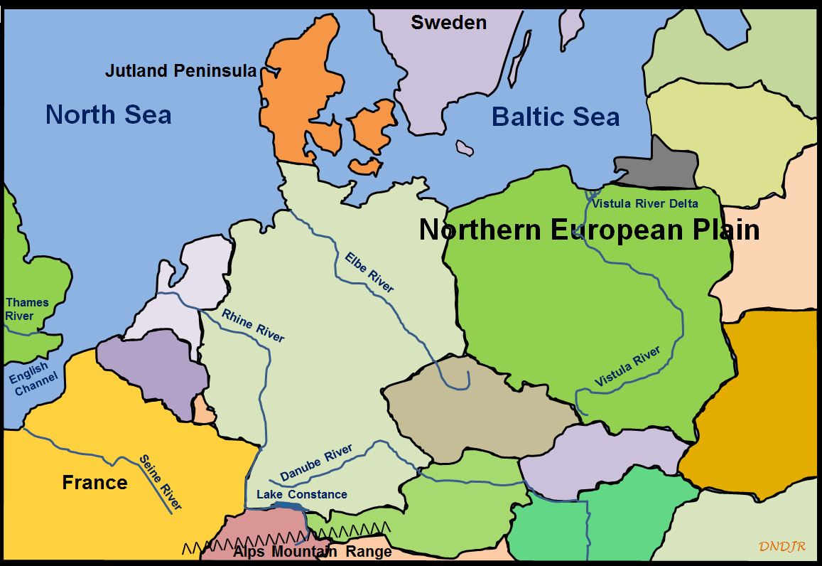 north sea europe map